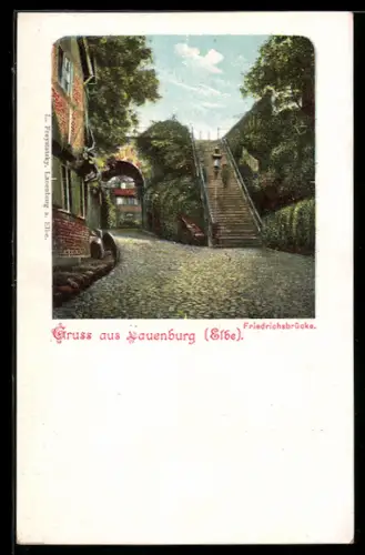 AK Lauenburg /Elbe, Blick zur Friedrichsbrücke