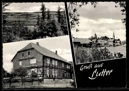 AK Lutter, Gasthaus Kammerkrug, Bes. H. Koch, Ortsansicht, Landschaftspanorama