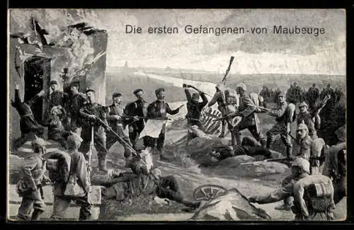 AK Maubeuge, Die ersten französischen Gefangenen von Maubeuge