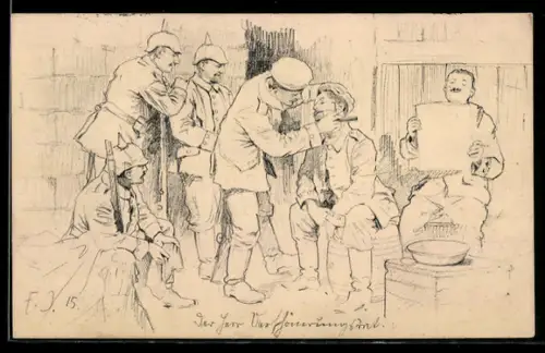 AK Deutsche Soldaten hinter der Front bei der Rasur