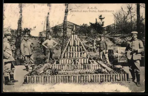 AK Denkmal aus französischen Ausbläsern