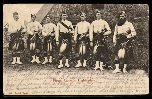 AK Pipers of the Cameron Highlanders