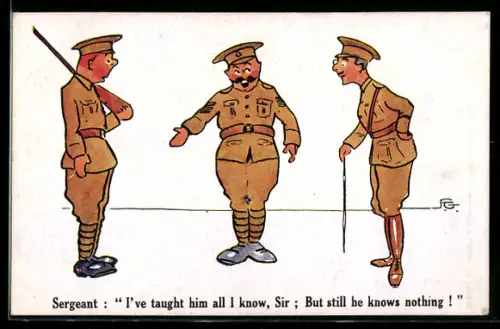 AK Britischer Feldwebel bei der Ausbildung von Rekrut