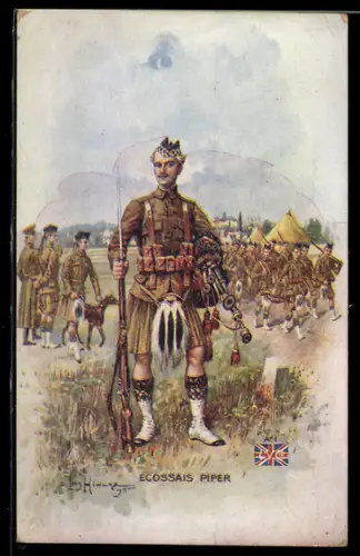 AK Dudelsackspieler im Manöver