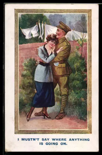 AK Britischer Soldat beim Abschiednehmen von seiner Frau