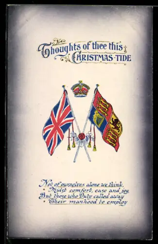 AK Britische Nationalfahne und Königliche Standarte