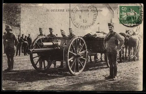 AK Guerre 1914, Artillerie Anglaise