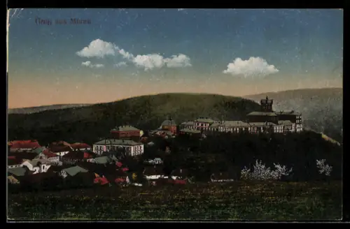 AK Mürau, Ortsansicht aus der Vogelschau