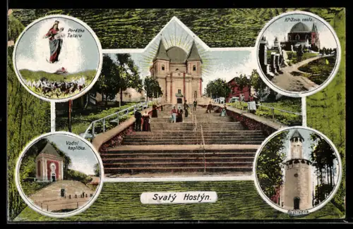 AK Svatý Hostýn, Krízova cesta, Rozhleda, Vodní kaplicka, Porázka Tataru