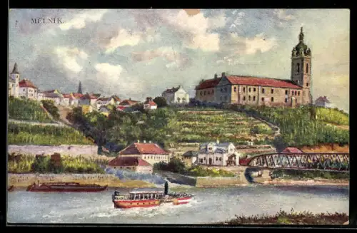 Künstler-AK Melník, Panorama