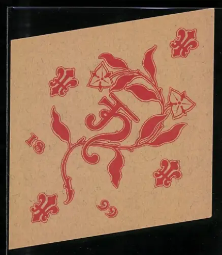 Exlibris Blume und Initiale im Jugendstil