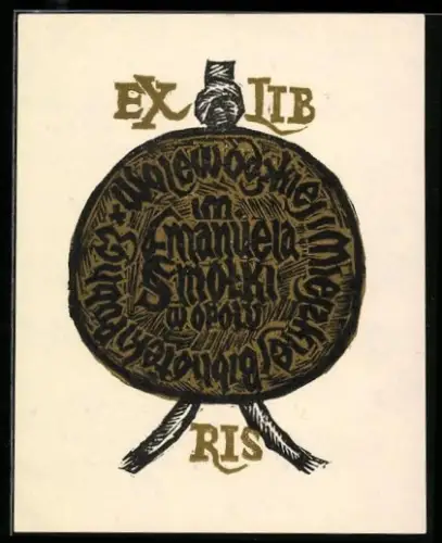 Exlibris Emanuela Smolki, Kreisförmiges Schriftmotiv