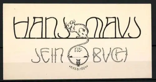 Exlibris Hans Maus, Maus steht zwischen Vor- und Namen