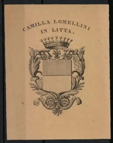 Exlibris Camilla Lomellini, Wappen mit Krone