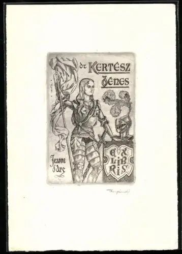 Exlibris Dr. Kertész Jénes, Jeanne d`Arc-Motiv