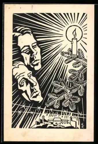 Exlibris Kerzenlicht und Gesichter