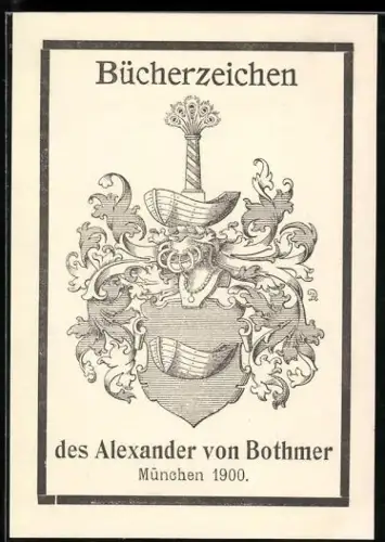 Exlibris Alexander von Bothmer, Bücherzeichen mit Wappen