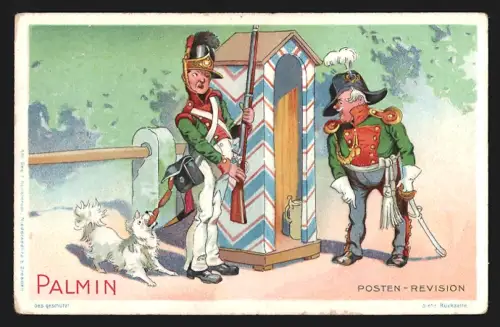 Sammelbild Hamburg, H. Schlinck & Cie., Palmin Pflanzenbutter, Hund stiehlt einem Soldaten seine Würstchen