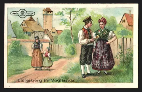 Sammelbild Aecht Franck, Kaffee-Zusatz, Menschen in Elsterberg im Vogtlande