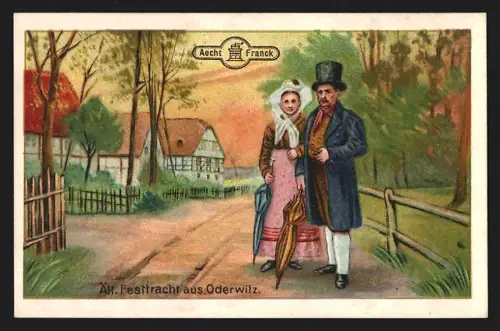Sammelbild Aecht Franck, Kaffee-Zusatz, Menschen in Festtracht aus Oderwitz
