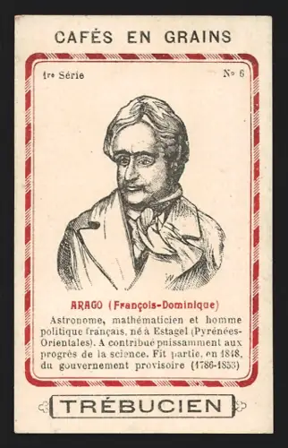 Sammelbild Trébucien, Cafés en grains, Portrait von Mathematiker Francois-Dominique Arago