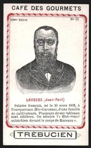 Sammelbild Trébucien, Café des gourmets, Portrait von Maler Jean-Paul Laurens