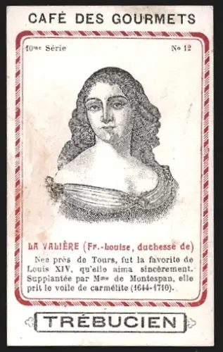 Sammelbild Trébucien, Café des gourmets, Portrait von Herzogin Fr.-Louise la Valière