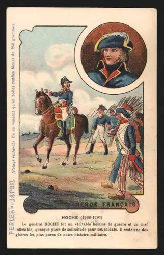 Sammelbild General Hoche zu Pferd, Perles du Japon A. Chapu