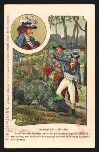 Sammelbild Charette im Wald, Perles du Japon A. Chapu