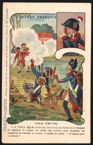 Sammelbild J. A. Viala in Uniform, Perles du Japon A. Chapu