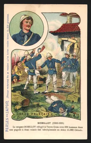 Sammelbild Sergent Bobillot, Perles du Japon A. Chapu
