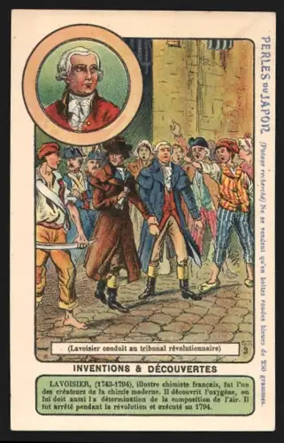 Sammelbild Chemiker Lavoisier, Perles du Japon A. Chapu