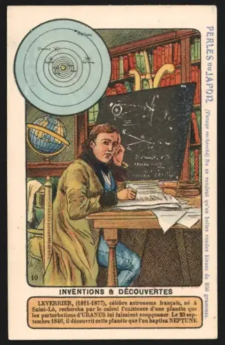 Sammelbild Astronom Leverrier, Perles du Japon A. Chapu