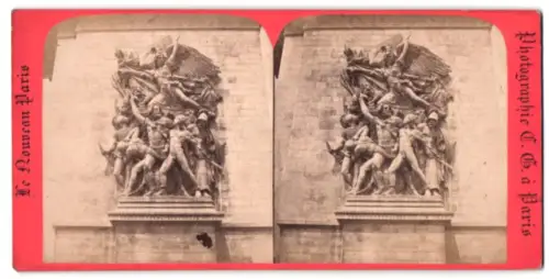 Stereo-Fotografie Photographie C. G., Paris, Ansicht Paris, Bas Relief de l`arc de l`etoile