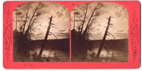 Stereo-Fotografie Geo E. Curtis, Niagara Falls, Ansicht Niagara Falls, View at Night