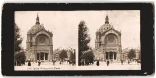 Stereo-Fotografie unbekannter Fotograf, Ansicht Paris, Eglise St. Augustin