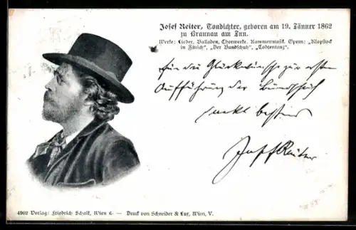 AK Josef Reiter, Tondichter, Portrait