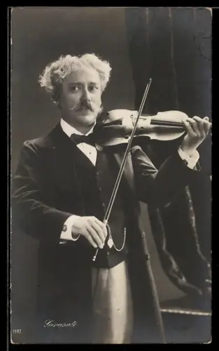 AK Sarasate, Portrait mit Geige