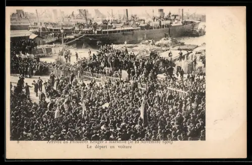 AK Marseille, Arrivée du Président Krüger 1900, Le départ en voiture, Burenkrieg