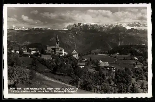AK San Genesio, Verso le Dolomiti, ultima stazione della nuova funivia Bolzano-S. Genesio