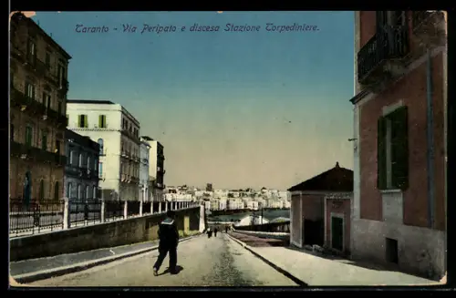 AK Taranto, Via Peripato e discesa Stazione Torpediniere