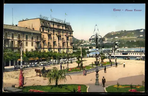 AK Como, Piazza Cavour con Hotel Metropol sullo sfondo