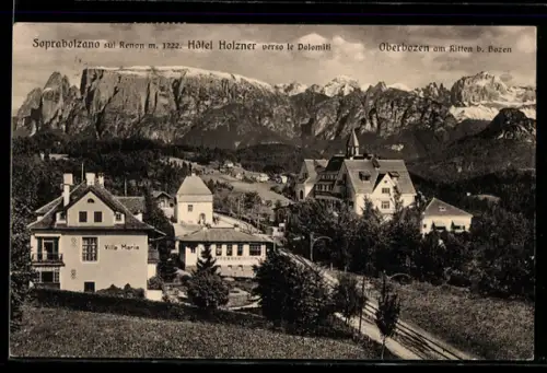 AK Soprabolzano, Hotel Holzner verso le Dolomiti con vista panoramica