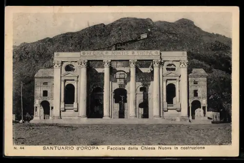 AK Oropa, Facciata della Chiesa Nuova in costruzione