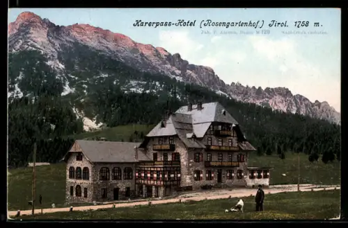 AK Karerpass /Tirol, Karerpass-Hotel, Rosengartenhof