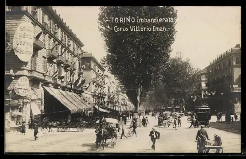 AK Torino, Corso Vittorio Emanuele, imbandierato