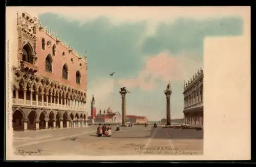 Künstler-AK Meissner & Buch (M&B) Nr. 1259: Venezia / Venedig, La Piazzetta di S. Marco, Jsola di S. Giorgio