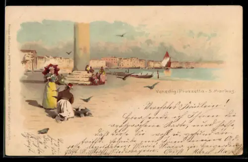 Lithographie Venezia, La piazzetta di S. Marco