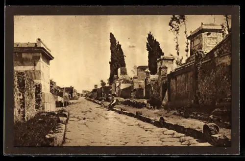 AK Pompei, Blick in die Gräberstrasse