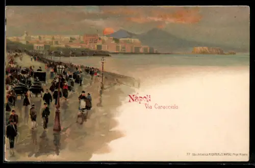 AK Napoli, Leute auf der Via Caracciolo